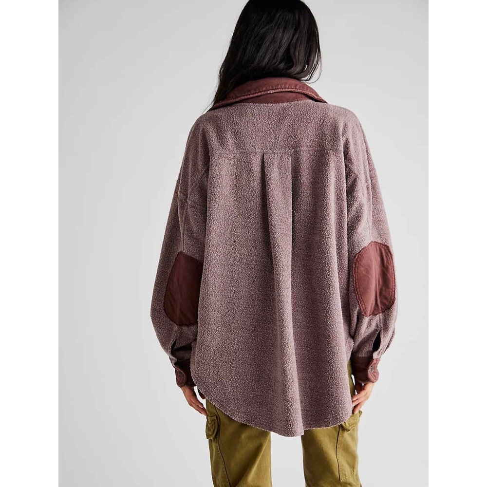 Free People Ruby Jacket Shacket Brown/Burgundy Ra… - image 3